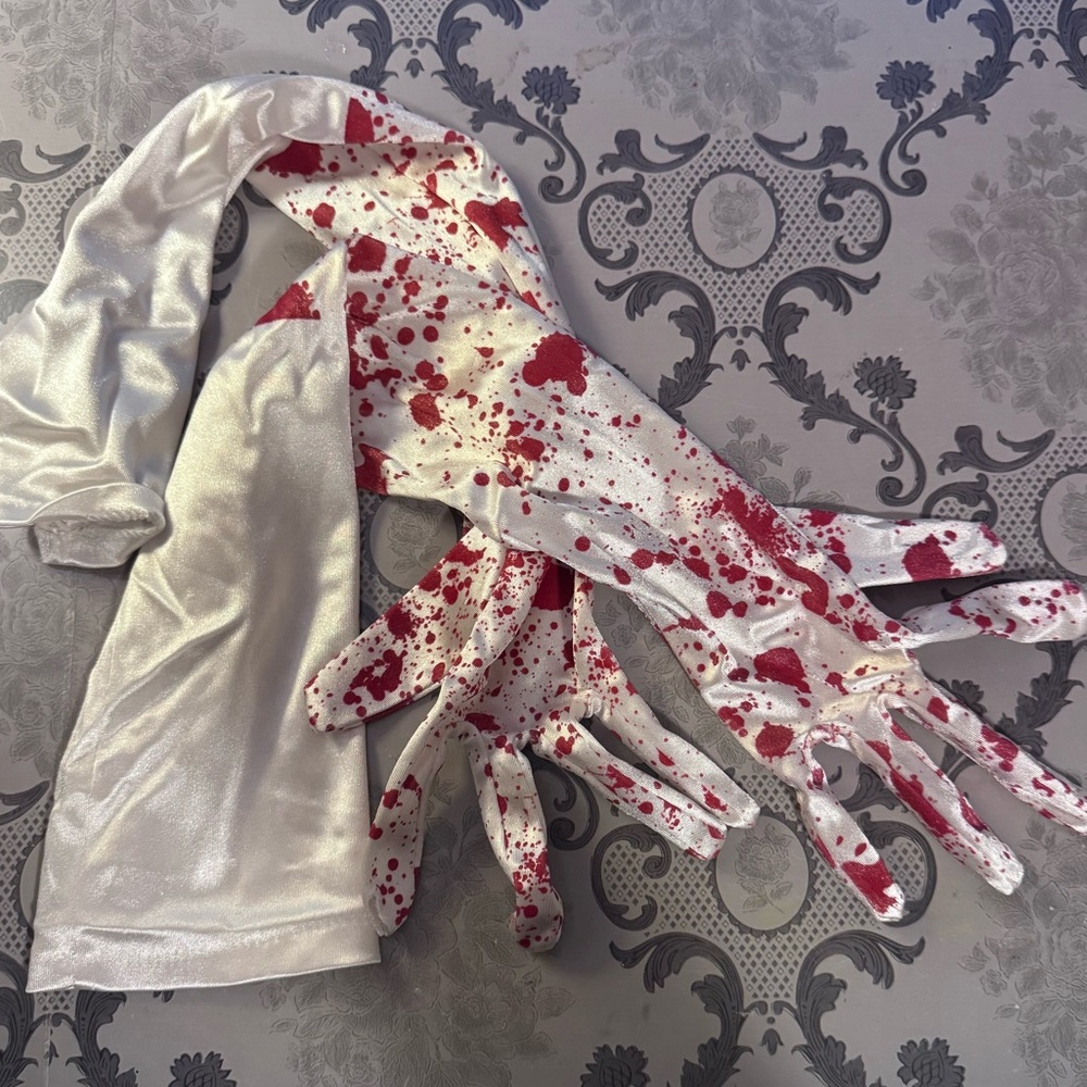Blood Splatter Costume Gloves